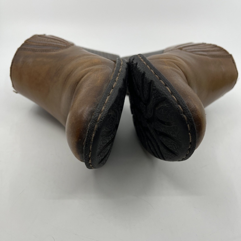 Born Women's Boot Size 8 Block Heel Brown Leather Slip On Western - Picture 4 of 16